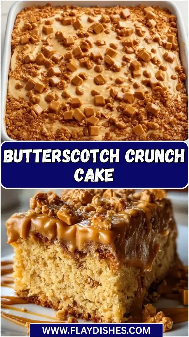 Butterscotch Crunch Cake 9 Delicious Butterscotch Crunch Cake topped with crushed butterscotch candies