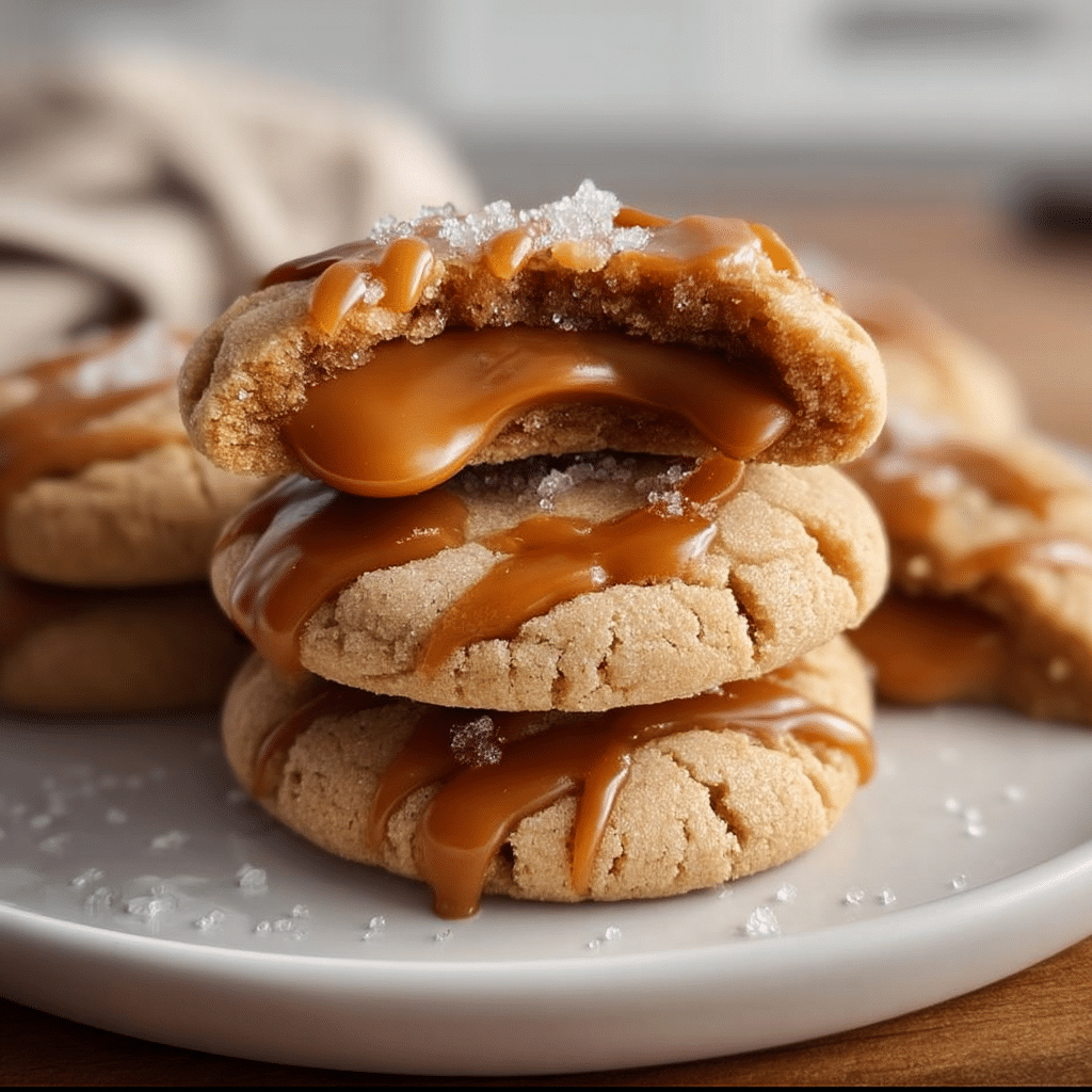 Caramel Stuffed Snickerdoodle Cookies