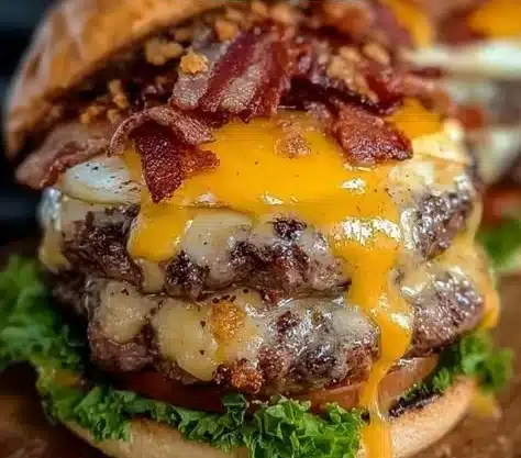 Crack Hamburgers 7 Delicious crack hamburgers on a grill with fresh toppings and sides