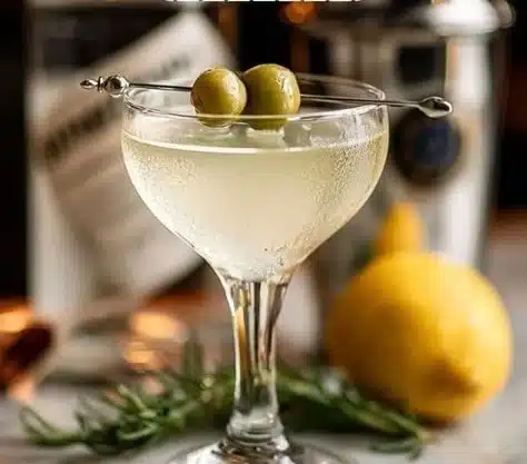 Legendary Gin Martini 6 A classic Legendary Gin Martini served in a cocktail glass with an olive garnish.