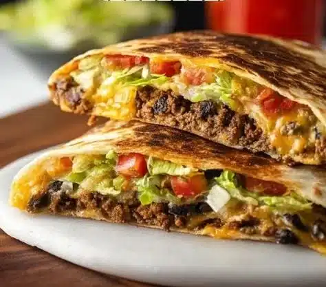 Loaded Griddle Beef Tacos 6 Loaded griddle beef tacos piled high with toppings and flavors.