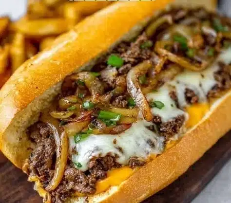 Philly Cheesesteak 24 Delicious Philly Cheesesteak with melted cheese and fresh toppings