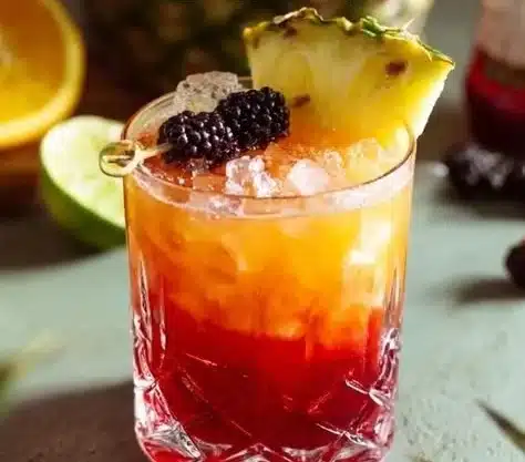 Refreshing Rum Runner cocktail with tropical fruits and vibrant colors